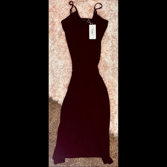 Adjustable Bodycon Maxi Dress in Wine Red - SZ Medium 🌟NWT🌟 - Picture 5 of 5
